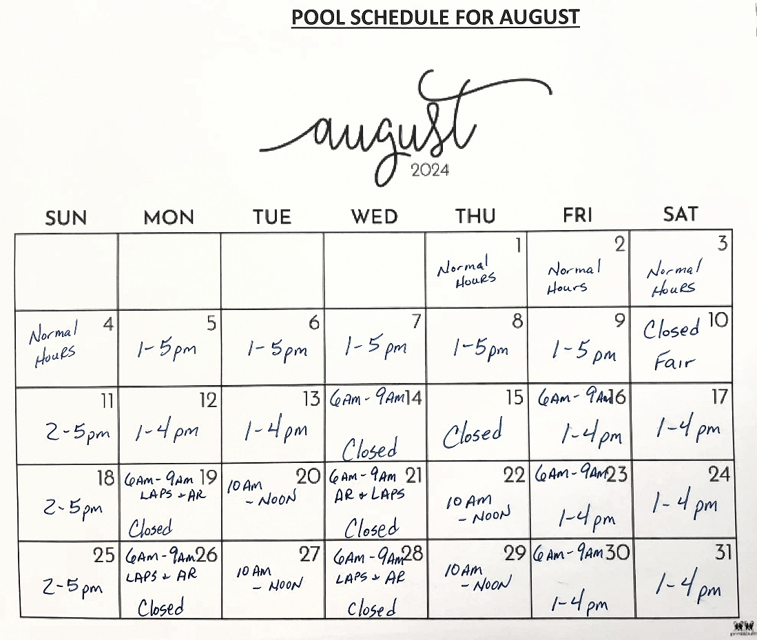 Image of handwritten calendar notes